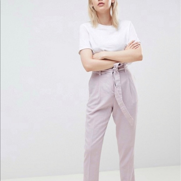ASOS Casual Linen Pants Lilac - Picture 2 of 7